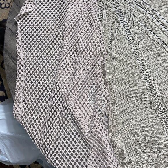 Daytrip long sleeve knit wrap around cardigan. Mid length tan color - Picture 3 of 6